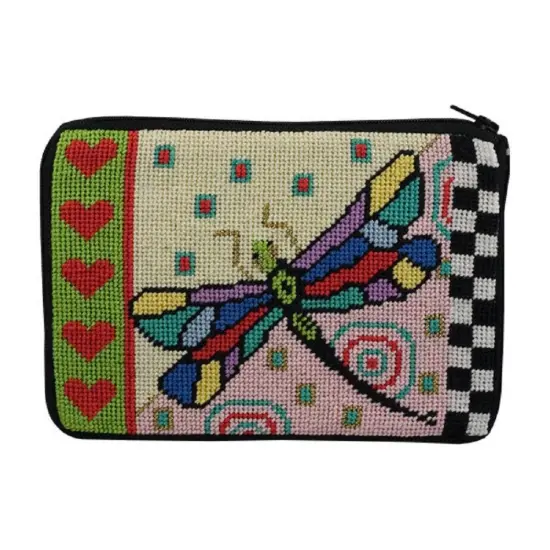 Cosmetic Purse - Dragonfly - Needlepoint Kit Multicolor {1}