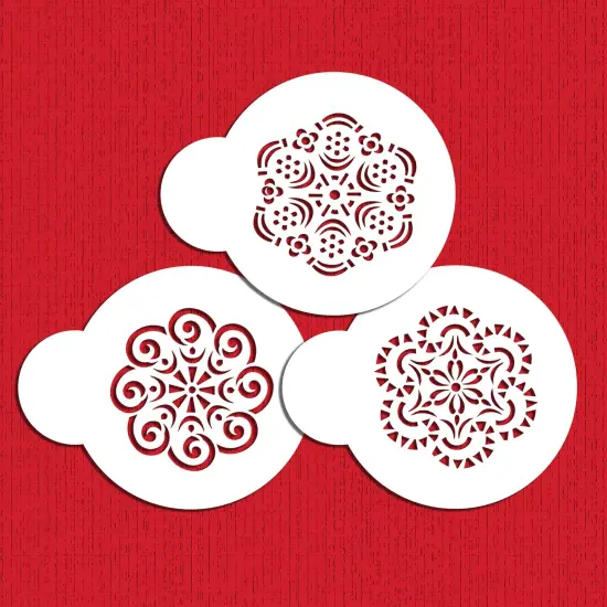 Mini Crochet Cookie Stencil Set | C866 by Designer Stencils | Cookie Decorating Tools | Baking Stencils for Royal Icing, Airbrush, Dusting Powder | Reusable Plastic Food Grade Stencil for Cookies | Easy to Use & Clean Cookie Stencil {1}