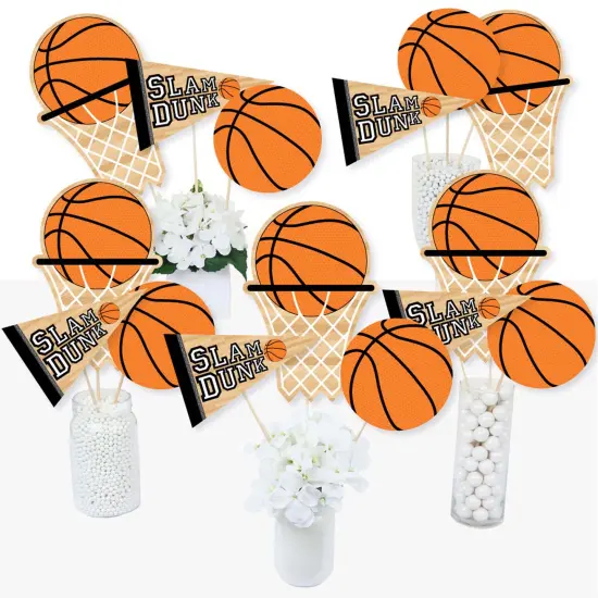 Big Dot of Happiness Nothin' but Net - Basketball - Baby Shower or Birthday Party Centerpiece Sticks - Table Toppers - Set of 15 {3}