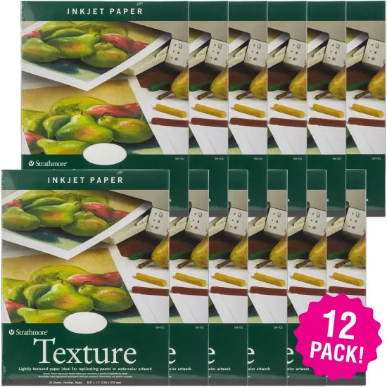 Multipack of 12 - Strathmore Ink Jet Paper Texture 8.5"X11"-25 Sheets {1}