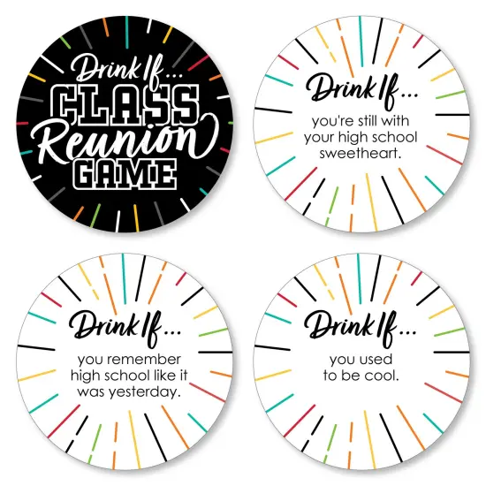 Big Dot of Happiness Drink If Game - Still Got Class - High School Reunion Party Game - 24 Count {1}