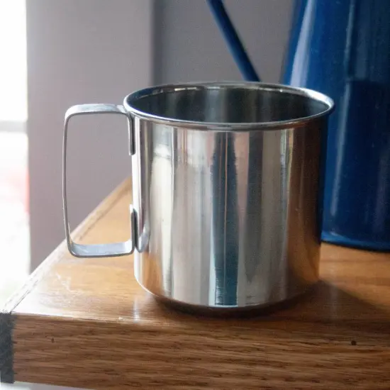 Sturdy Stainless Steel Backpacking Camping Drinking Cup with Handle Set of 4 {4}