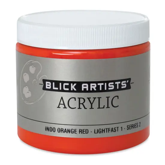 Blick Artists' Acrylic - Indo Orange Red, 16 oz jar {1}