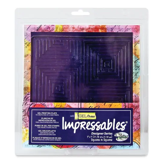 Gel Press Impressables - Squares in Squares, 7" x 7" {1}