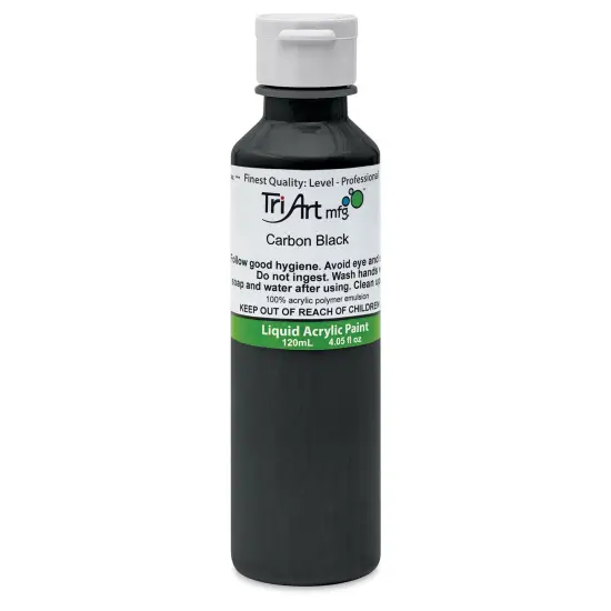 Tri-Art Liquid Artist Acrylics - Carbon Black, 120 ml bottle {1}