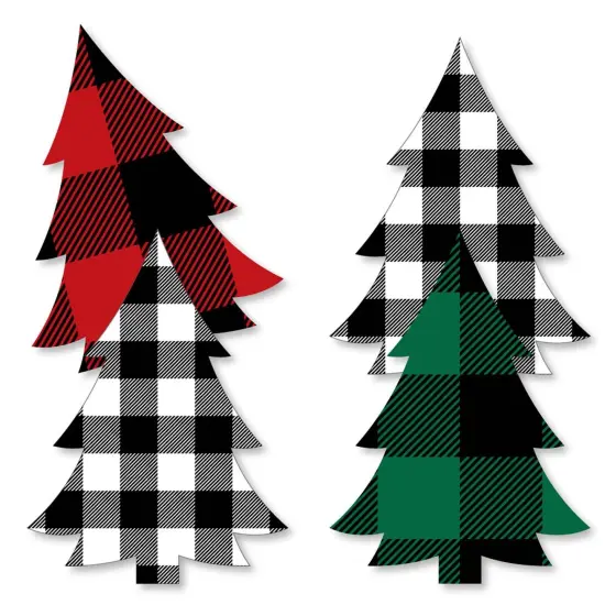 Big Dot of Happiness Holiday Plaid Trees - Decorations DIY Buffalo Plaid Christmas Party Essentials - Set of 20 {3}