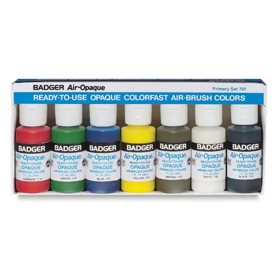 Badger Air-Opaque Airbrush Color - 1 oz, Primary Set {1}