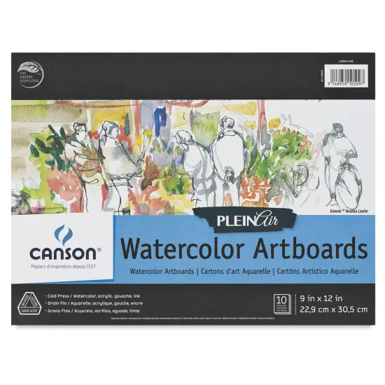 Canson Plein Air Watercolor Artboard - 9" x 12", 10 Sheets {1}