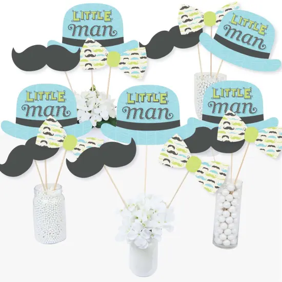 Big Dot of Happiness Dashing Little Man Mustache Party - Baby Shower or Birthday Party Centerpiece Sticks - Table Toppers - Set of 15 {3}