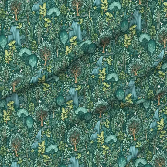 Various Fabrics by the Yard or Fat Quarter Forest Paradise Woodland Nature Wildlife Lush Botanical Green Flora Gender Neutral Baby Custom Printed Fabric by Spoonflower {6}