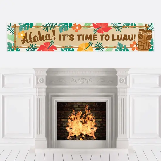Big Dot of Happiness Tropical Luau - Hawaiian Beach Party Decorations Party Banner {1}
