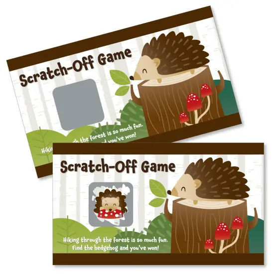 Big Dot of Happiness Forest Hedgehogs - Woodland Birthday Party or Baby Shower Game Scratch Off Cards - 22 Count {1}