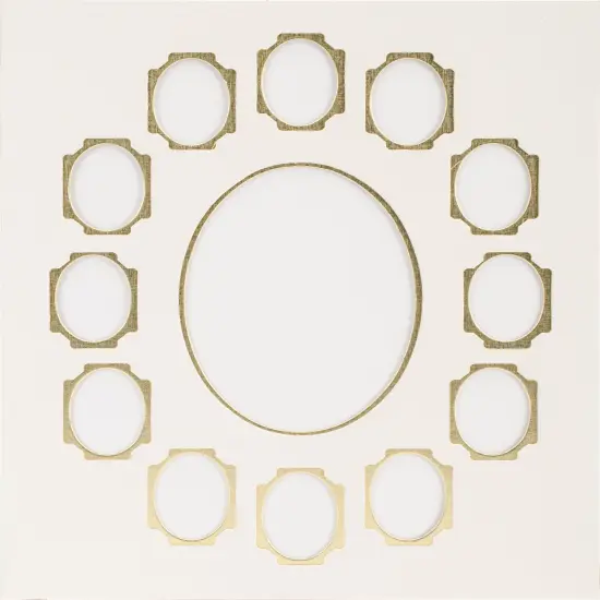 Callen Photo Mat 11"X14" Double W/Multiple Openings-Ivory W/Gold {2}