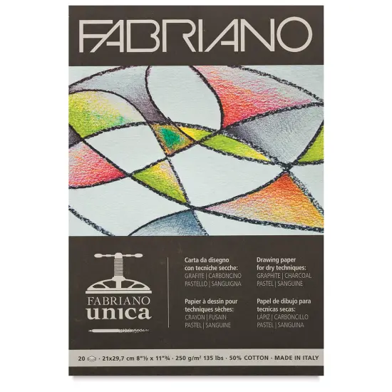 Fabriano Unica Printmaking Paper Pad - White, 8-1/4" x 11-3/4", 20 Sheets {1}