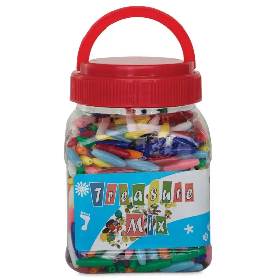John Bead Plastic Bead Mix - Spaghetti Style, 870 beads {1}