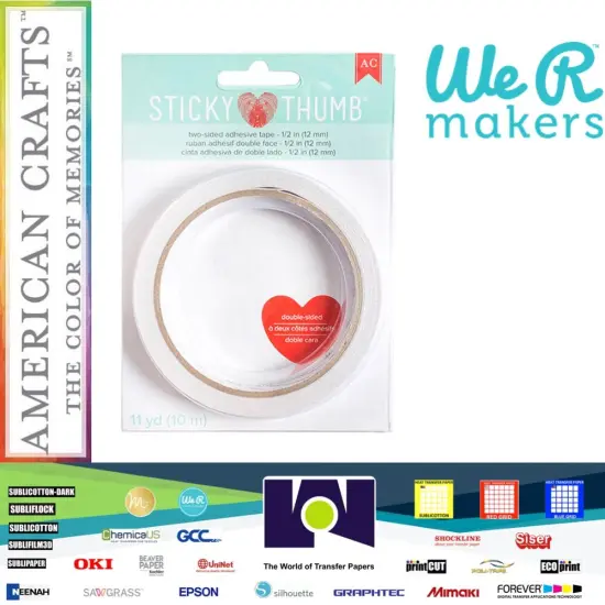 Sticky Thumb Double-Sided Tape 1/2"x11 Yards-Clear 340266 by American Crafts {1}