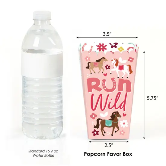 Big Dot of Happiness Run Wild Horses - Pony Birthday Party Favor Popcorn Treat Boxes - Set of 12 {3}