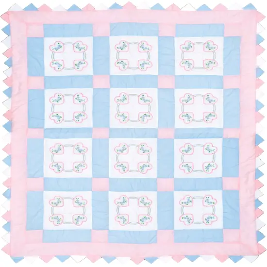 Jack Dempsey Stamped White Quilt Blocks 9"X9" 12/Pkg-Hearts {3}