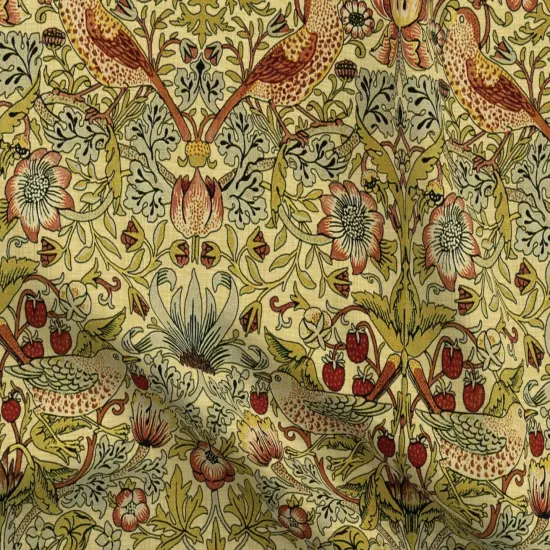 Various Fabrics by the Yard or Fat Quarter Victorian Vines Birds Botanical Damask Strawberry William Morris Custom Printed Fabric by Spoonflower {5}
