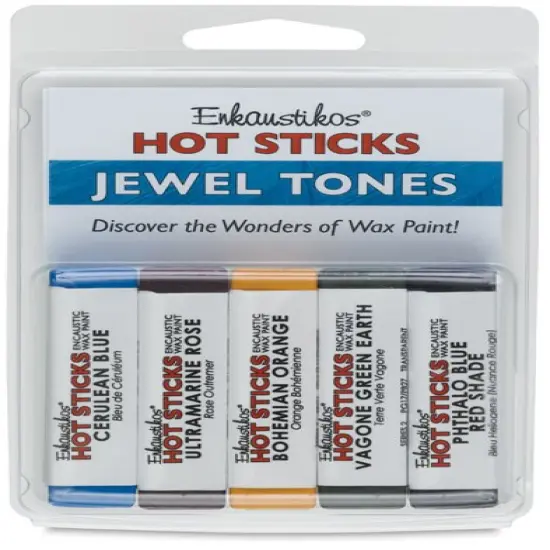 Enkaustikos Hot Sticks Encaustic Paints - Set of 5, Jewel Tone Colors, 13 ml sticks {1}