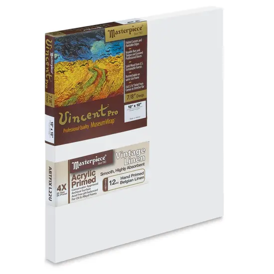 Masterpiece Vincent Pro Artfix Linen Canvas - 10" x 10", Acrylic Primed {1}