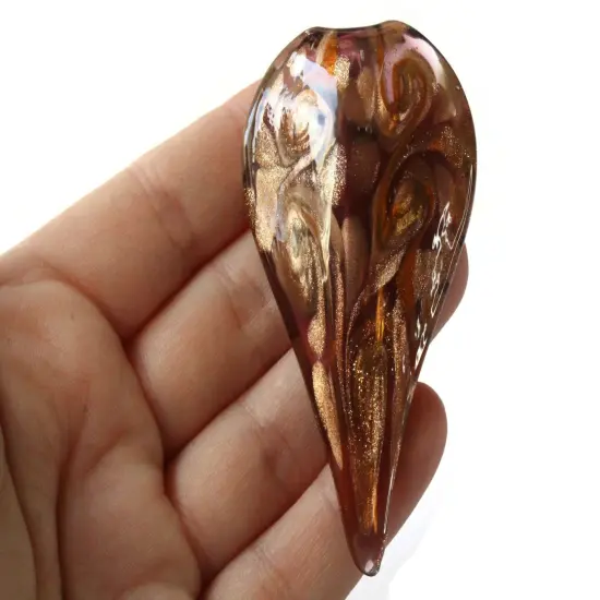 72mm Purple Foil Glass Drip Pendant {3}