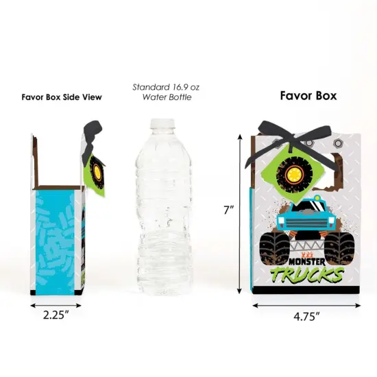 Big Dot of Happiness Smash and Crash - Monster Truck - Boy Birthday Party Favor Boxes - Set of 12 {3}