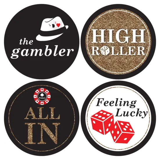 Big Dot of Happiness Las Vegas - Casino Party Funny Name Tags - Party Badges Sticker Set of 12 {6}