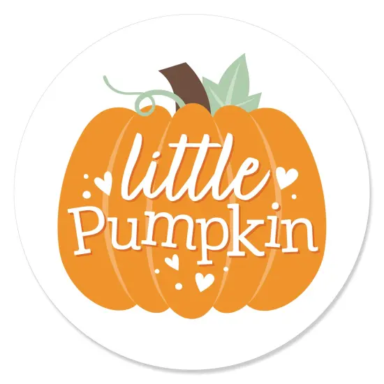 Big Dot of Happiness Little Pumpkin - Fall Birthday Party or Baby Shower Circle Sticker Labels - 24 Count {1}