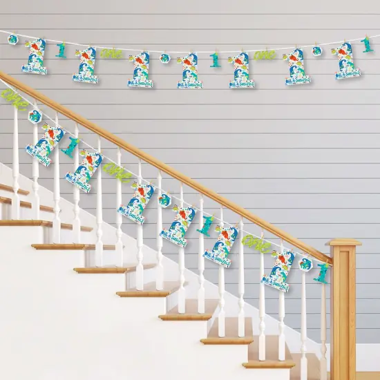 Big Dot of Happiness 1st Birthday Roar Dinosaur - ONEasaurus Dino First Birthday Party DIY Decorations - Clothespin Garland Banner - 44 Pieces {3}