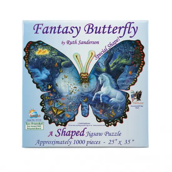 Sunsout Fantasy Butterfly 1000 pc Special Shape Jigsaw Puzzle 95330 {4}