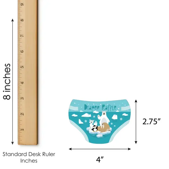 Big Dot of Happiness Arctic Polar Animals - Diaper Shaped Raffle Ticket Inserts - Winter Baby Shower Activities - Diaper Raffle Game - Set of 24 {4}