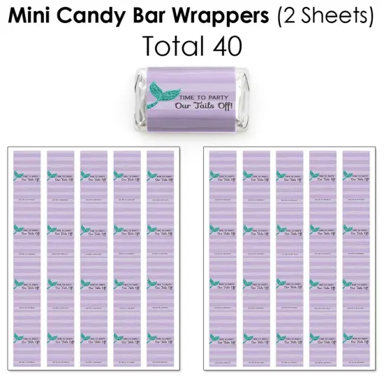 Big Dot of Happiness Let's Be Mermaids - Baby Shower or Birthday Party Candy Favor Sticker Kit - 304 Pieces {4}
