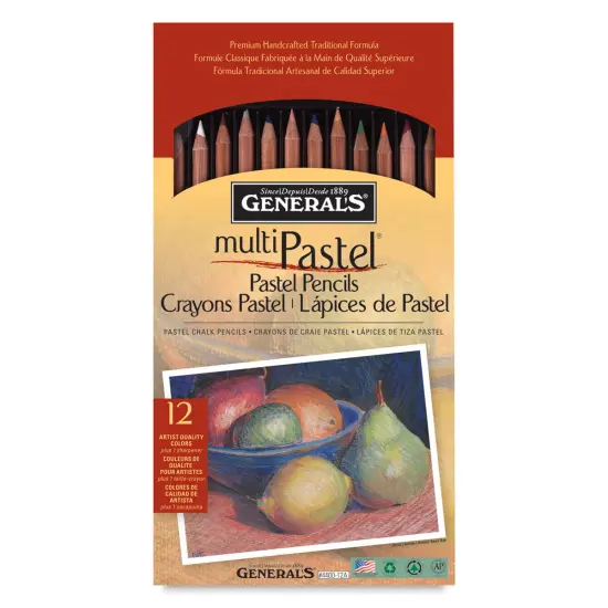 General's Pastel Chalk Pencil Set - Assorted Colors, Set of 12 {1}