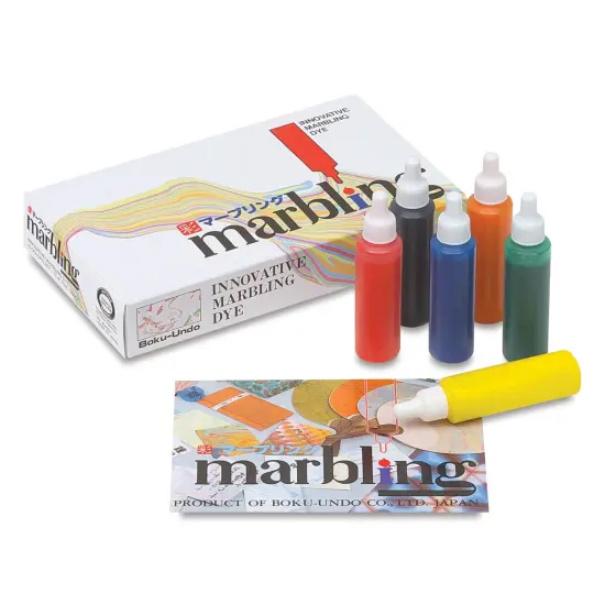 Aitoh Boku-Undo Suminagashi Marbling Inks - Set of 6, Assorted Colors, 0.4 oz, Bottles {1}