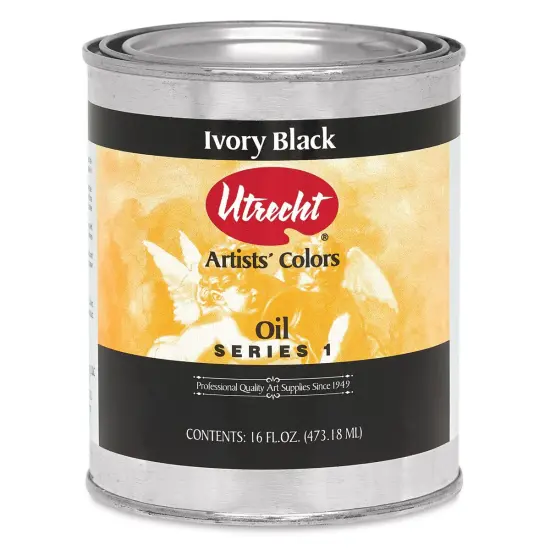 Utrecht Artists' Oil Paint - Ivory Black, 16 oz Can {1}
