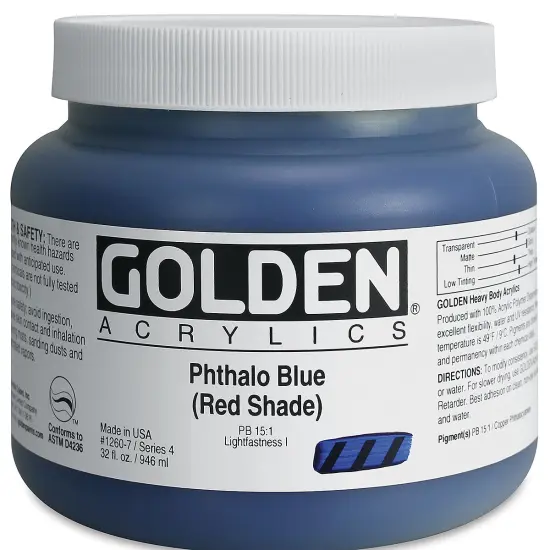 Golden Heavy Body Artist Acrylics - Phthalo Blue (Red Shade) {2}
