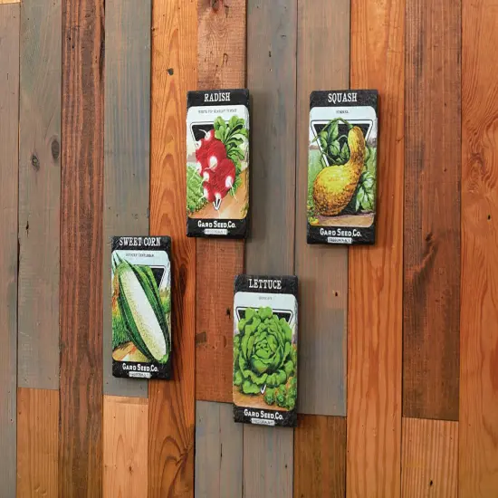 Veggie Seed Pack Wall Art A/4 4.25 x 0.25 x 6.25 Inches. {3}