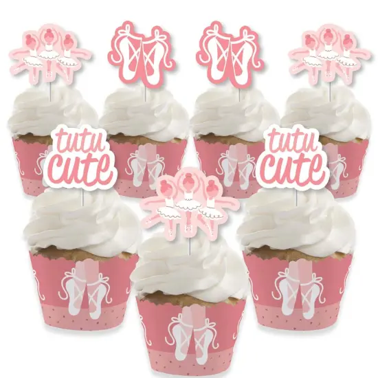 Big Dot of Happiness Tutu Cute Ballerina - Cupcake Decoration - Ballet Birthday Party or Baby Shower Cupcake Wrappers and Treat Picks Kit - Set of 24 {1}