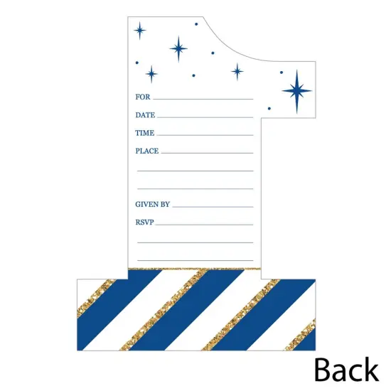 Big Dot of Happiness 1st Birthday Royal Prince Charming - Shaped Fill-in Invites - First Birthday Party Invitation Cards with Envelopes - Set of 12 {4}