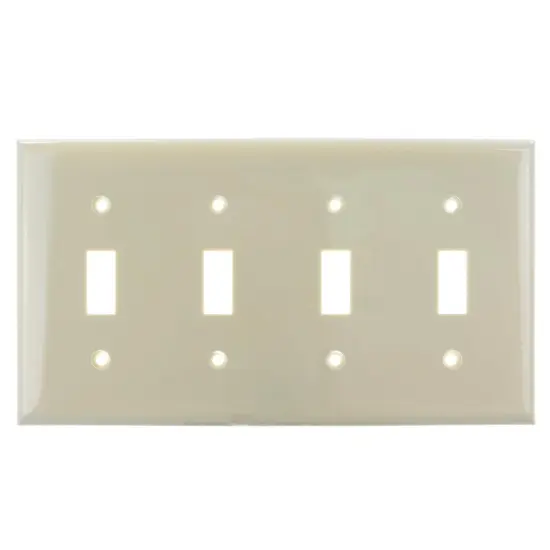 SUNLITE 4 Gang Toggle Plate Ivory Color E104I {1}