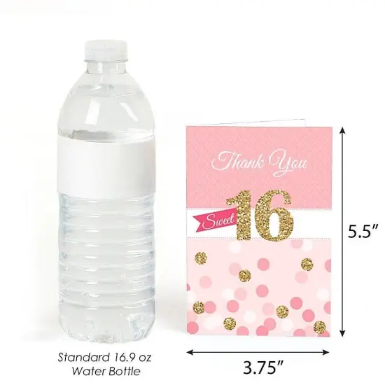 Big Dot of Happiness Sweet 16 - Birthday Party Thank You Cards (8 Count) {4}