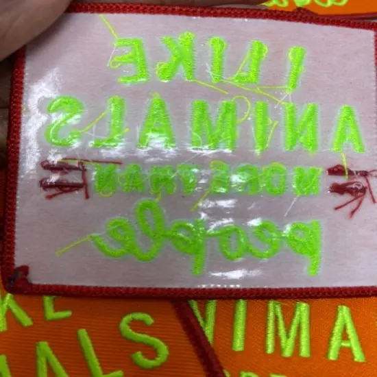 Patch Party Club &ldquo;I Like Animals More Than People&rdquo; Iron-On Embroidered Patch, Size 2.85&rdquo; {2}