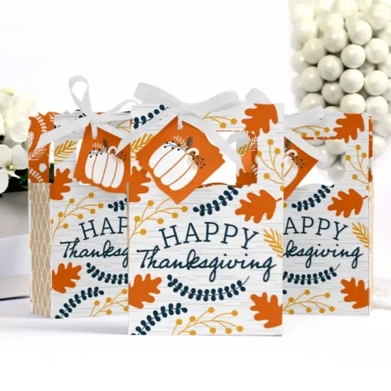 Big Dot of Happiness Happy Thanksgiving - Fall Harvest Party Favor Boxes - Set of 12 {4}