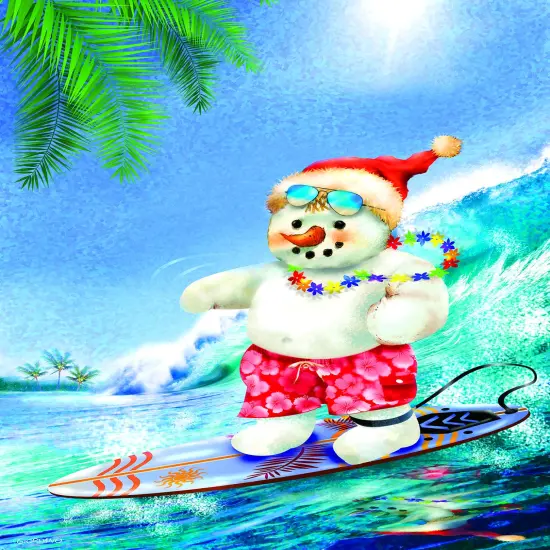 Sunsout Surfin' Santa 300 pc Christmas Jigsaw Puzzle 37191 {1}