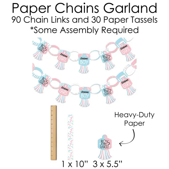 Big Dot of Happiness Baby Gender Reveal - Banner and Photo Booth Decorations - Team Boy or Girl Party Supplies Kit - Doterrific Bundle {7}