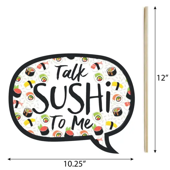 Big Dot of Happiness Funny Let's Roll - Sushi - Japanese Party Photo Booth Props Kit - 10 Piece {6}