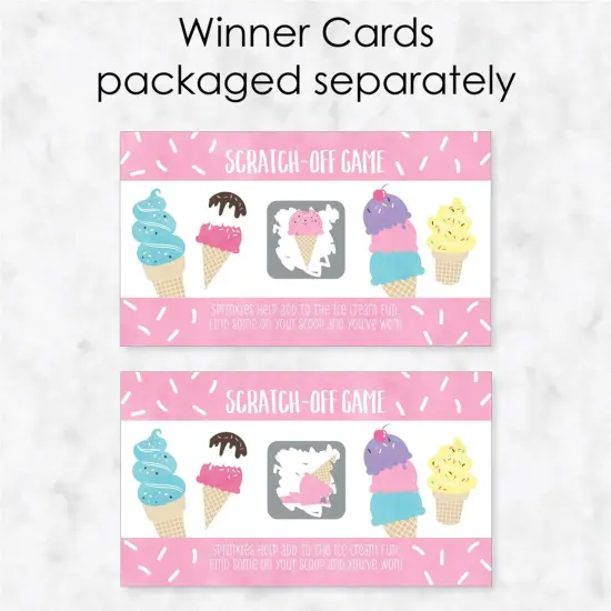Big Dot of Happiness Scoop Up The Fun - Ice Cream - Sprinkles Party Game Scratch Off Cards - 22 Count {4}