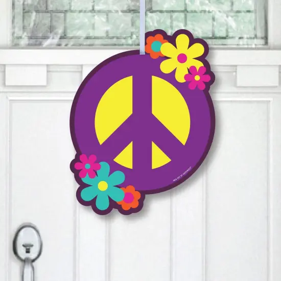Big Dot of Happiness 60's Hippie - Hanging Porch 1960s Groovy Party Outdoor Decorations - Front Door Decor - 1 Piece Sign {1}