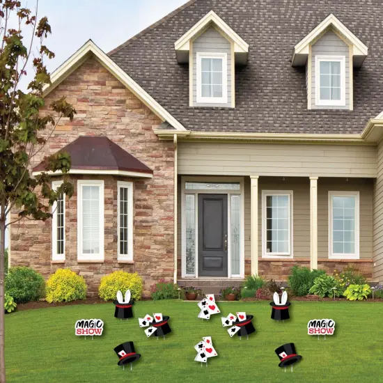 Big Dot of Happiness Ta-Da, Magic Show - Rabbit in a Magician's Hat and Cards Lawn Decor - Outdoor Magical Birthday Party Yard Decorations - 10 Piece {3}